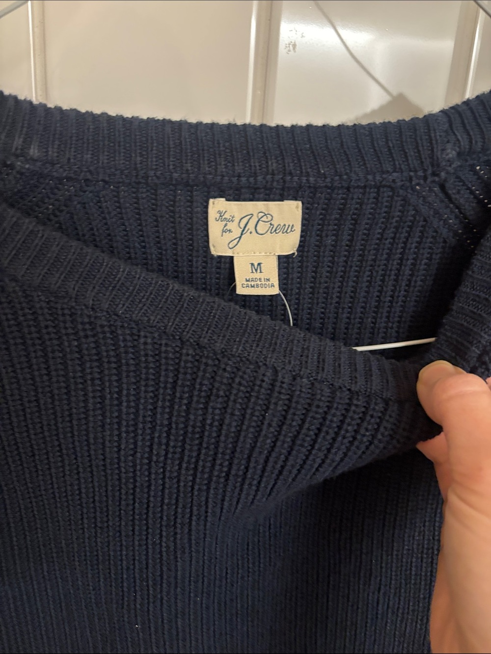 J. Crew Dark Navy Ribbed Crewneck Sweater